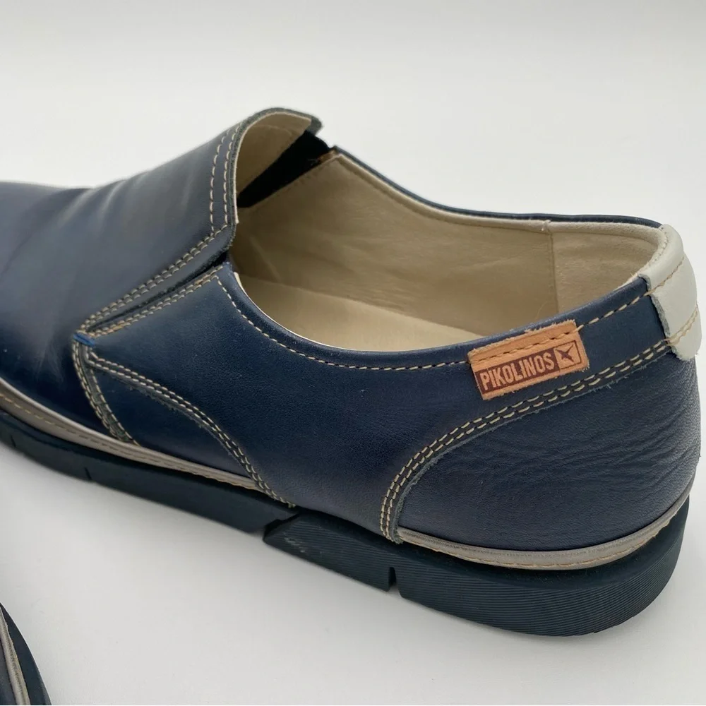 Pikolinos Men's Leather Palamos Mor Slip On Loafers Flats Shoes Navy Size 11.5‎